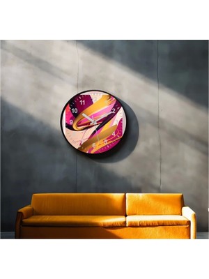 Marsilyan- Dekoratif 3D Baskı Geometrik Desen Yuvarlak Duvar Saati -57