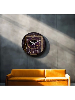 Marsilyan- Dekoratif 3D Baskı Geometrik Desen Yuvarlak Duvar Saati -139