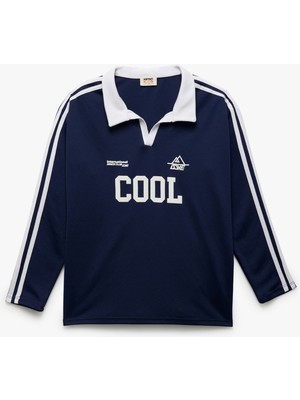 Koton Uzun Kollu Renk Bloklu Baskı Detaylı Polo Yaka Tişört