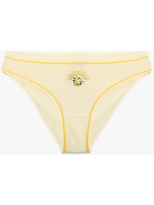 Koton Pamuklu Dikiş Detaylı Limon Baskılı Kadın Külot