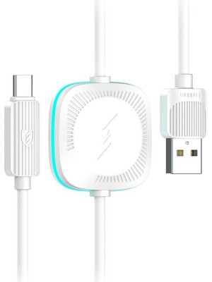 Earldom WC39 1.2m 15W USB To Type-C ve 2.5W Kablosuz Saat Şarj Çıkışlı 2in1 Hızlı Şarj Kablosu
