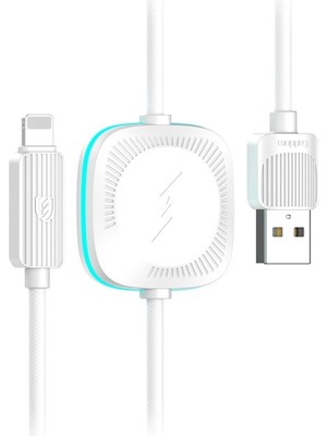 Earldom WC40 1.2m 12W USB To Lightning ve 2.5W Kablosuz Saat Şarj Çıkışlı 2in1 Hızlı Şarj Kablosu