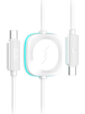 Earldom WC42 1.2m 60W Type-C To Type-C ve 2.5W Kablosuz Saat Şarj Çıkışlı 2in1 Pd Hızlı Şarj Kablosu