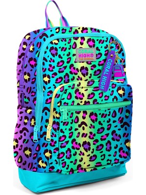 Coral High Kids Renkli Leopar Desenli Okul Sırt Çantası 23769