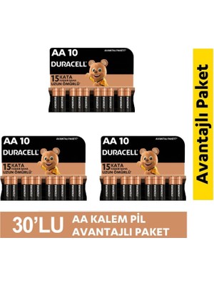 Duracell Alkalin Aa Kalem Piller, 30 Lu Paket
