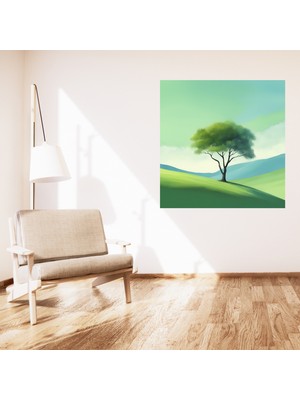 Minimalist Doğa ve Manzara Yeşil Doğa Çerçevesiz Pvc Tablo