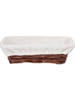 Hasır Bezli Dikdörtgen Hamur Mayalama Sepeti 28 cm (ESD-28R)