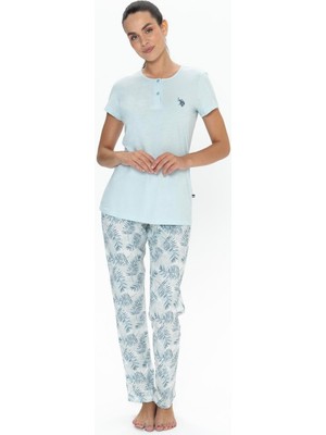 U.s. Polo Assn. Kadın Mavi Battal Pijama Takım