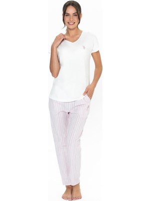U.s. Polo Assn. Kadın Ekru Pijama Takım