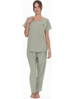 U.s. Polo Assn. Kadın Haki Pijama Takım