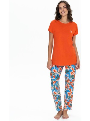 U.S. Polo Assn. Kadın Turuncu Pijama Takım