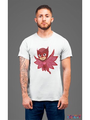 Bumeta Pijimaske Piji Maske Owlett Karakter Characters Unisex Tişört T-Shirt