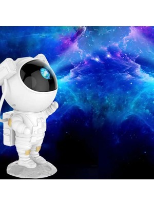 Astronot Gece Lambası Dekoratif Uzaktan Kumandalı Galaksiler ve Yıldızlar 8 Farklı Mod ile Göz Yormayan Uzay Efektleri Gökyüzü Projeksiyon Işığı Çocuk ve Genç Odası Için Hediyelik LP846