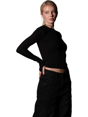 Viskon Nefes Alan Esnek Bisiklet Yaka Yumuşacık Uzun Kol Kadın Bluz @palencia
