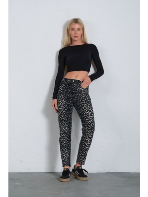 Yüksek Bel, Esnek Skinny Denim Dar Kalıp Mom Jean Kadın Kot Pantolon @cremona