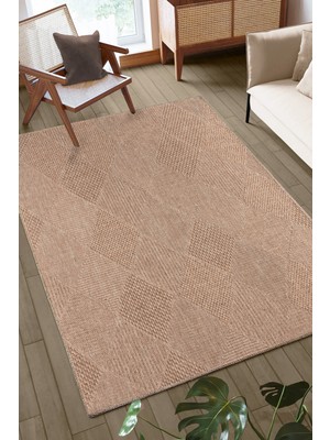 Kreasyon Halı Doku DH002 Kahverengi Hav Toz Vermez Salon Mutfak Koridor Oturma Odası Yolluk Dokuma Kilim