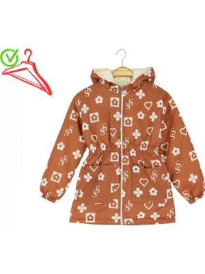 Kız Çocuk Mont Kapüşonlu Kürklü