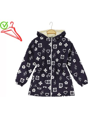Kız Çocuk Mont Kapüşonlu Kürklü