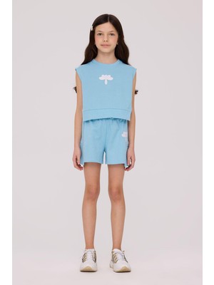 Tyess Kız Çocuk Mavi Sweatshirt