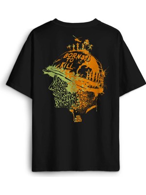 Kubrick Full Metal Jacket Filmi Orange Sırt Ön Baskılı Oversize Tişört Unisex T-Shirt