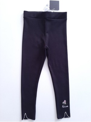 Timi Kids Kız Çocuk Fitilli Kumaş Nakışlı Basic Tayt Pantolon