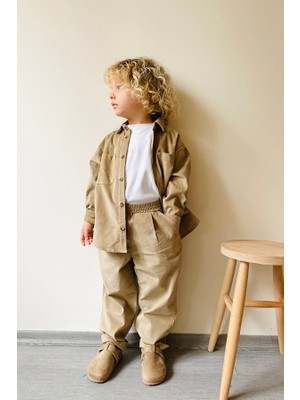 Fitilli Kadife Kumaş Erkek Çocuk Gömlek