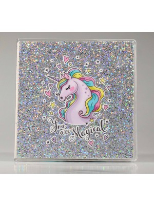 4Nio Gri Simli Magıcal Unıcorn Küçük Defter