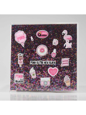 4Nio Koyu Pembe Simli Pınk Küçük Defter