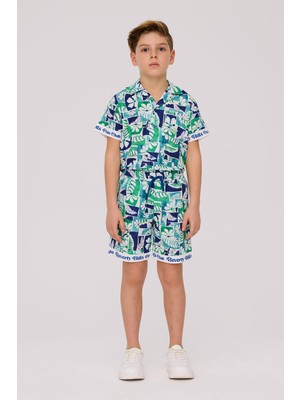 Beverly Hills Polo Club Erkek Çocuk Desenli Rahat Kalıp Şort Renkli Tasarım ile Yazlık Kullanım