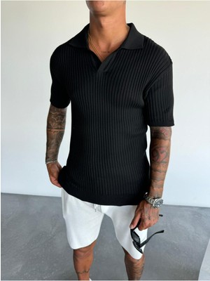Elku Moda Nefes Alabilen Terletmez Pamuklu Polo Yaka Slim Fit Tişört Yumuşak Dokulu Rahat Yazlık T-Shirt