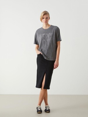 Dar Fit Kadın Jean Etek