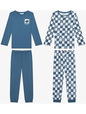 Pamuklu Erkek Çocuk Croco 2li Çok Renkli Pijama Takımı