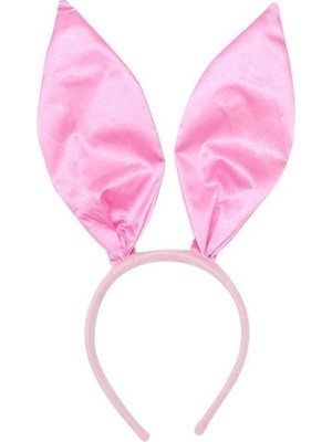 ENG Nessiworld   Pembe Renk Saten Kaplama Şekil Verilebilir Tavşan Kulak Taç 35 x 11  cm