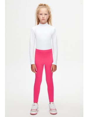 Fuşya Basic Kız Çocuk Kışlık Tayt