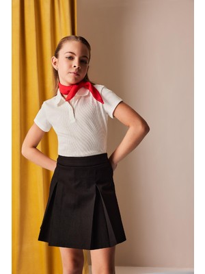 DeFacto Kız Çocuk 23 Nisan Çocuk Bayramı Basic Düz Gabardin Şort Etek E0643A825SM