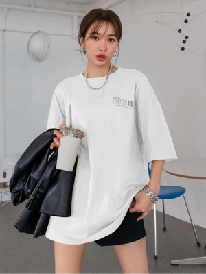 Woodroffe Kadın / Kız Limed Time Baskılı Oversize T-Shirt