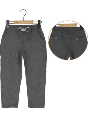 Erkek Çocuk Okul Pantolonu Gabardin Beli Lastikli Ipli