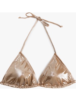 Koton Astarlı Pedli Parlak Ipli Üçgen Bikini Üstü