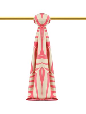 Pembe Ekin Desen Twill Ipek Şal