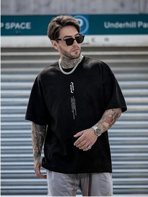 Woodroffe Baskılı Oversize Erkek T-Shirt Salaş Boyfirend
