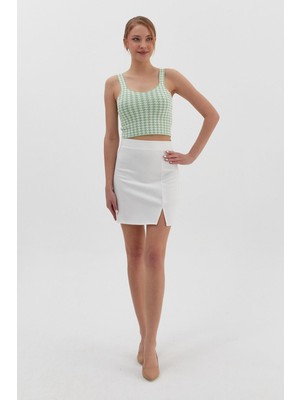 Nish&Chic Küçük Yırtmaçlı Mini Etek