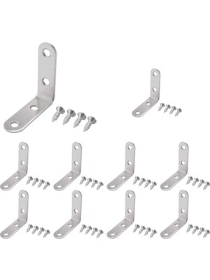 Noble1 10 Adet 50X50 mm Vidalı Ağır Hizmet Tipi "l" Şekilli Dekoratif Bağlantı Köşe Braketi Raf Raf Duvar Montajı (Yurt Dışından)