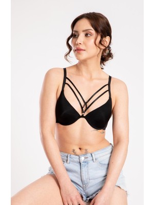 Double Push Up Çift Destekli Balenli Önü Ipli Sütyen F.k. 998
