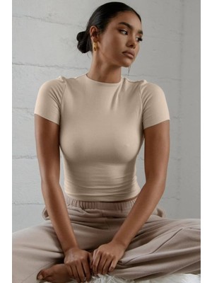 Maison La Femme Fitted/vücuda Oturan Crop T-Shirt