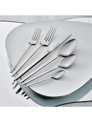 Karaca Elegance Glacial Platin 12 Kişilik 84 Parça Çatal Kaşık Bıçak Takımı