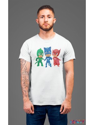 Bumeta Pijimaske Piji Maske Catboy Gekko Owlett All Karakter Characters Unisex Tişört T-Shirt
