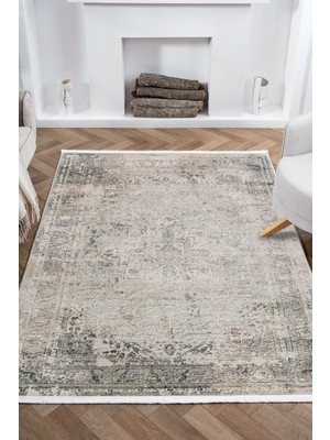 Kreasyon Halı Nazende NZ004 Bej Yumuşak Dokulu Salon Mutfak Koridor Oturma Odası Yolluk Halı Makine Halısı