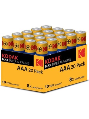 Kodak Max Super Alkalin 20 Adet - Aaa Ince Pil
