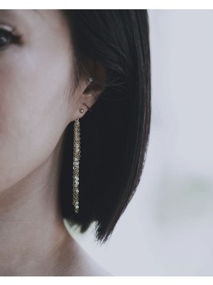 Takıconcept Zincir Uzantılı Çelik Top Küpe, Kadın Küpe