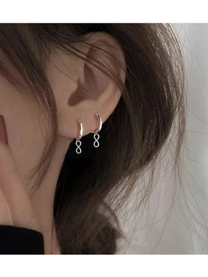 Takıconcept Sonsuzluk Sallantılı 2 Adet Halka Küpe, Unisex Küpe